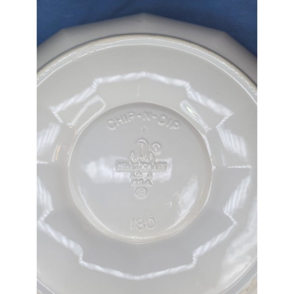 Christmas Tree Chip & Dip Pfaltzgraff 2 Pc Set White Made in USA - Picture 4 of 10